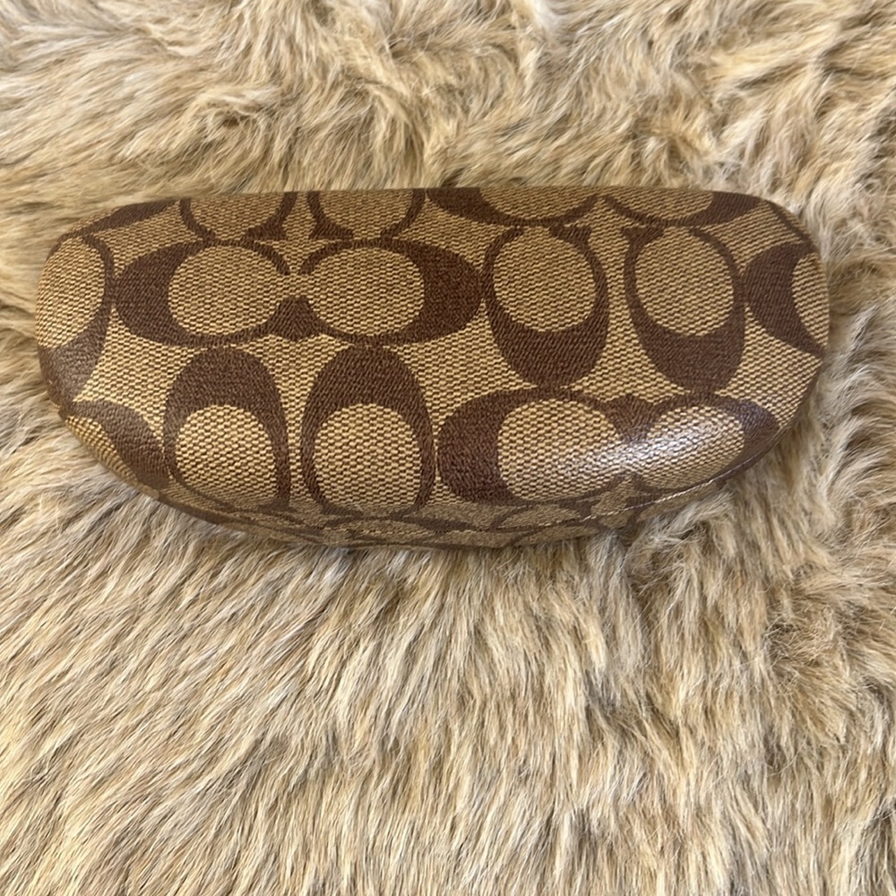 Coach EUC Signature Brown & Team Sunglasses Case - Picture 3 of 5
